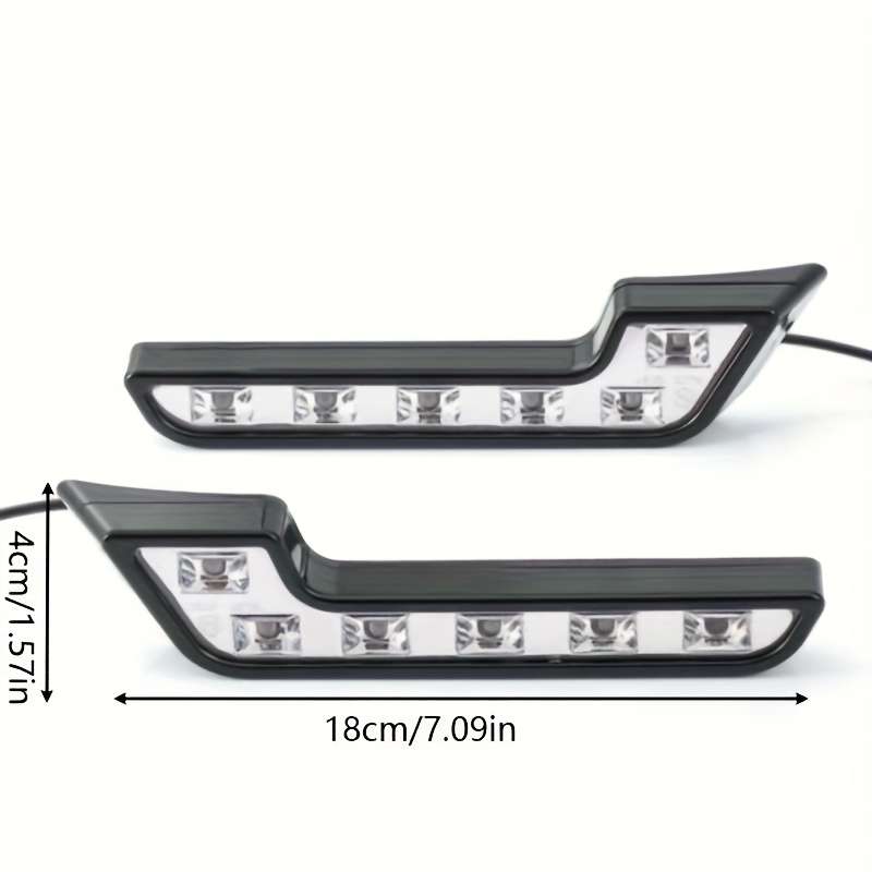 2Pcs LED Daytime Running Lights L-Shape Universal Fit Driving Lamp