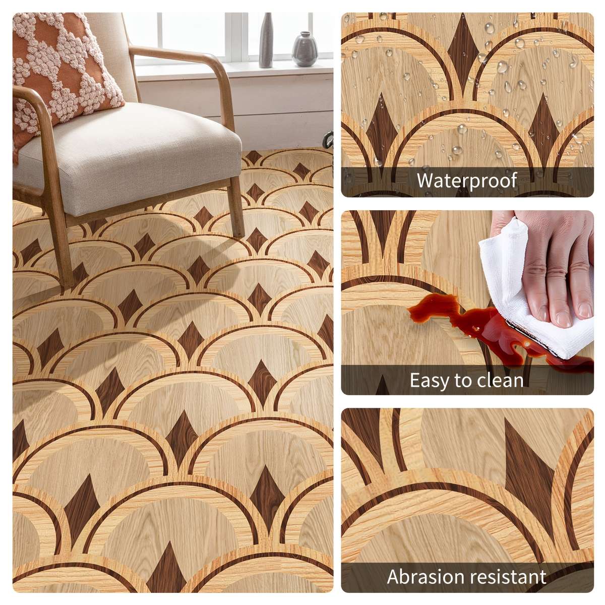 Self Adhesive Floor Stickers 40*120Cm*1Roll Retro Wood Grain