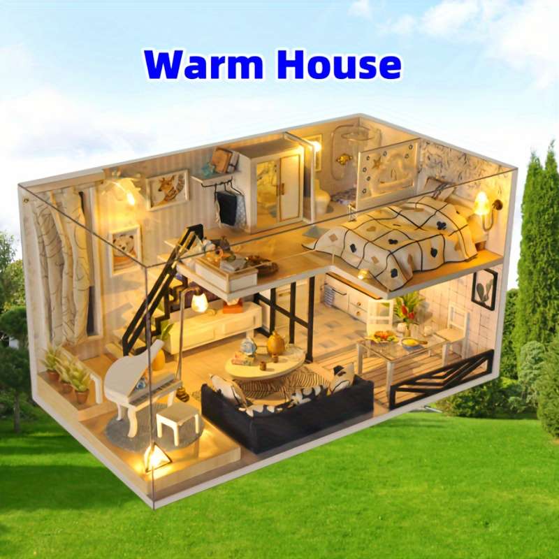 3D House Puzzle Model Style Warm House Including Tools