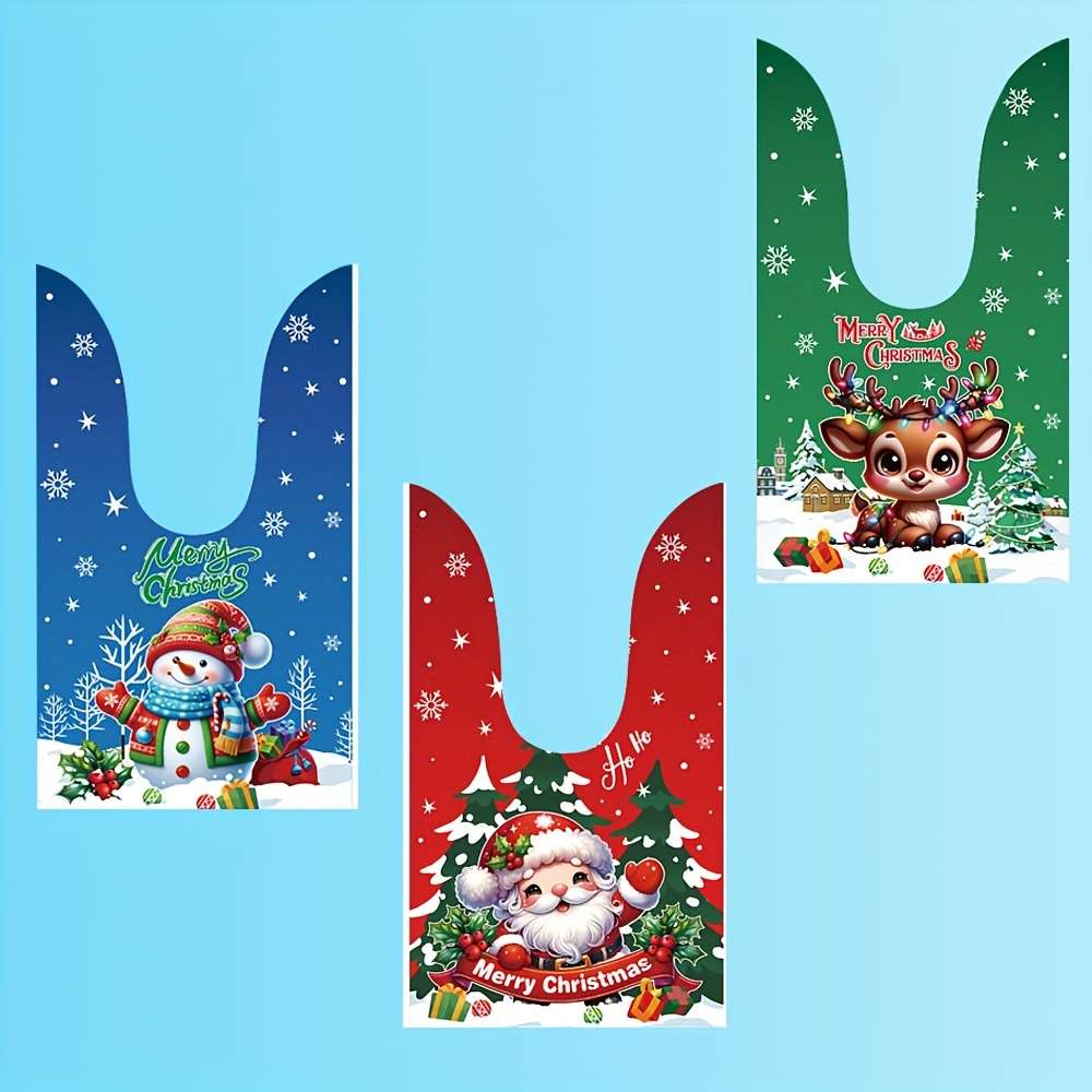 Gift Bags Style Red Flower Clothes Flower Hat Snowman Christmas Rabbit Ears X 10  3 Patterns