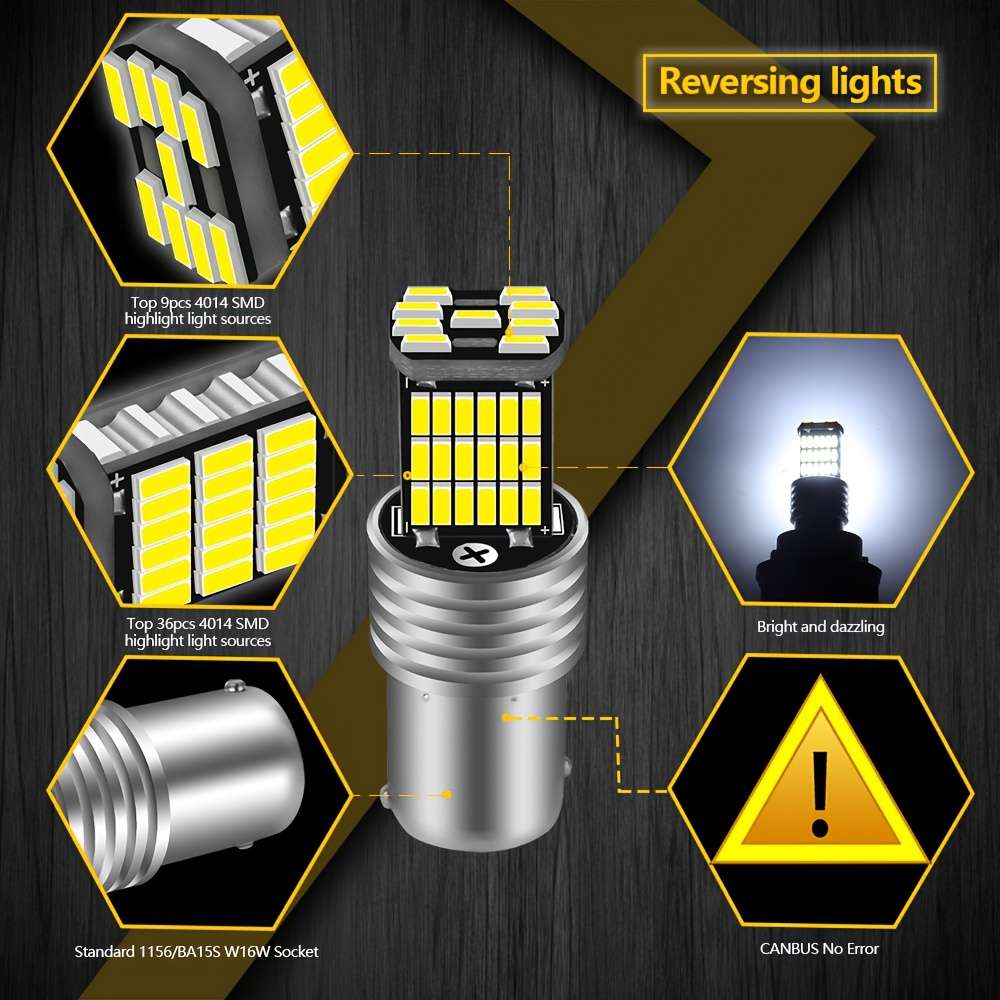 2Pcs High Power 1156 BA15S P21W LED Bulb