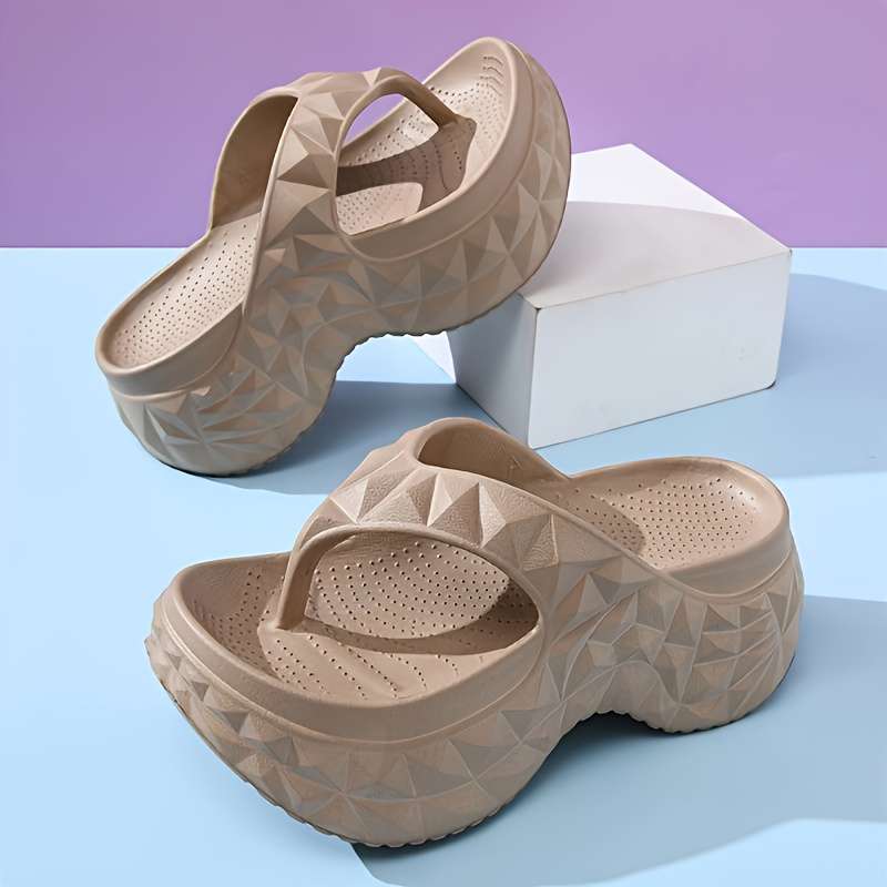 Ladies Summer Flip Flops White Uk 2.5-3