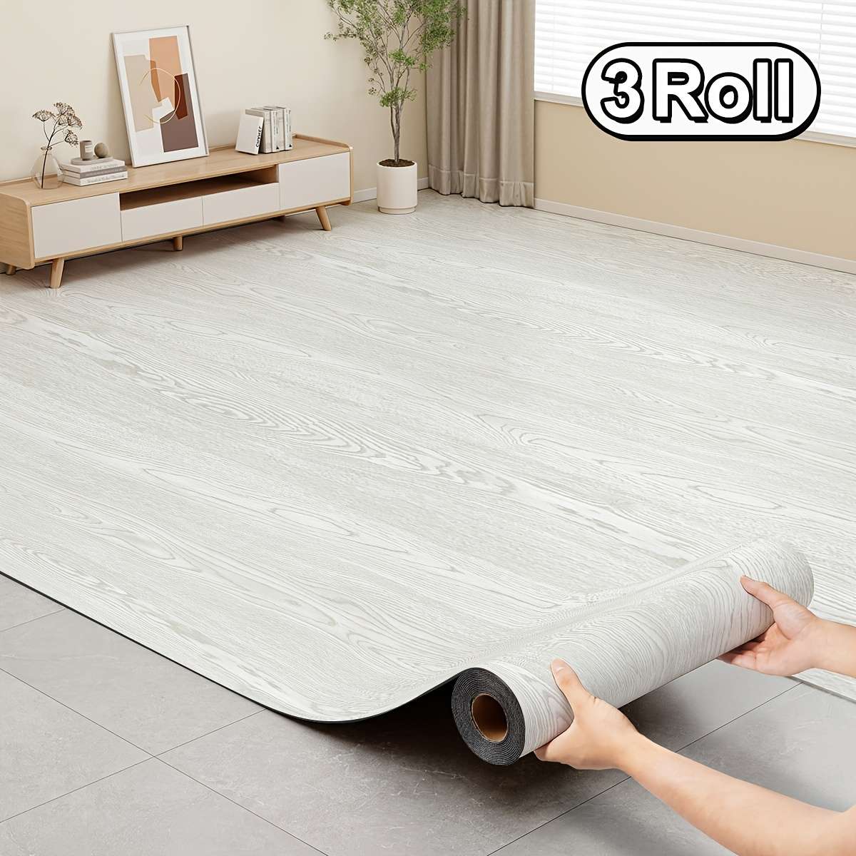 Self Adhesive Floor Stickers Oak Grain 3 Roll 30Cm*300Cm