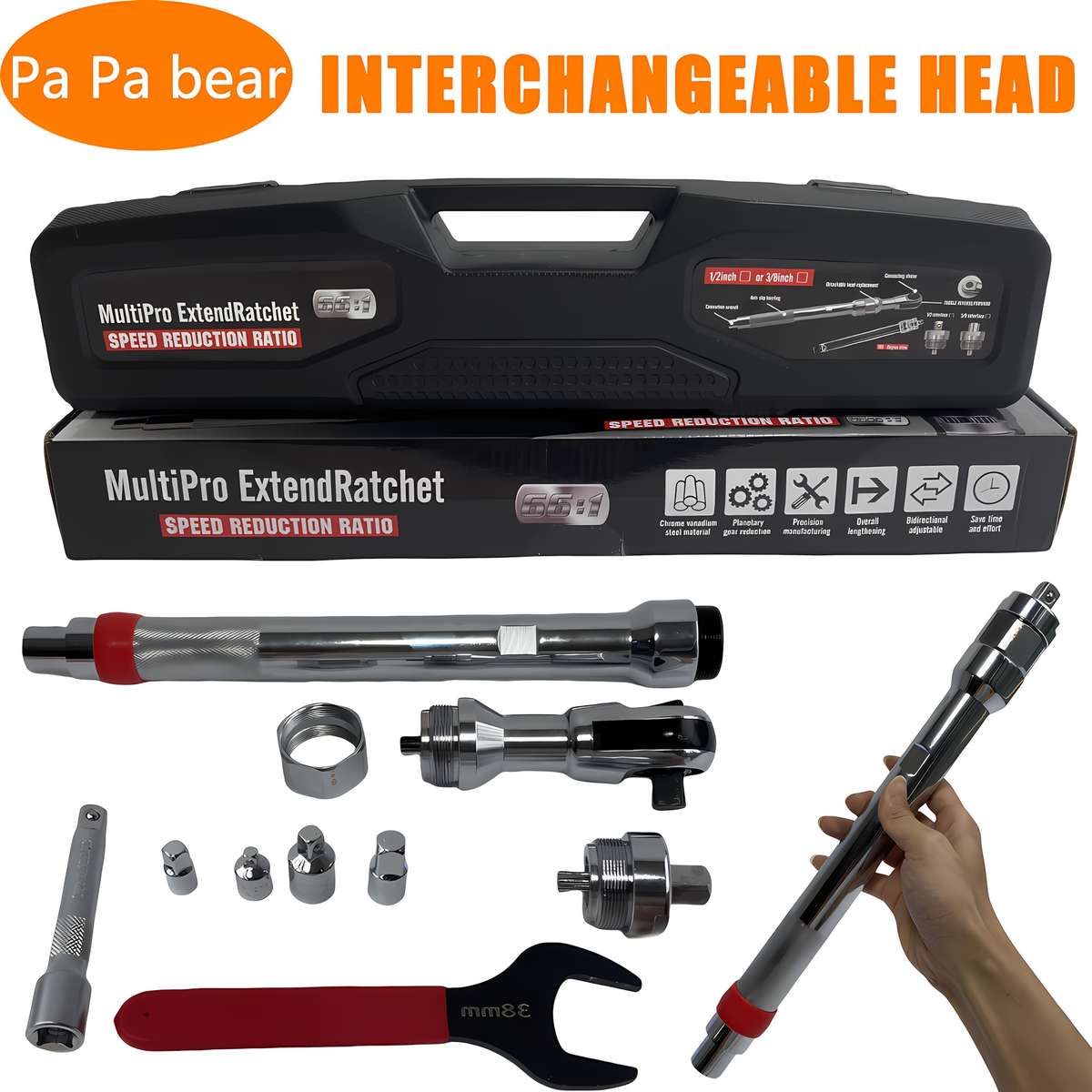 2-in-1 Manual Ratchet Extension Wrench