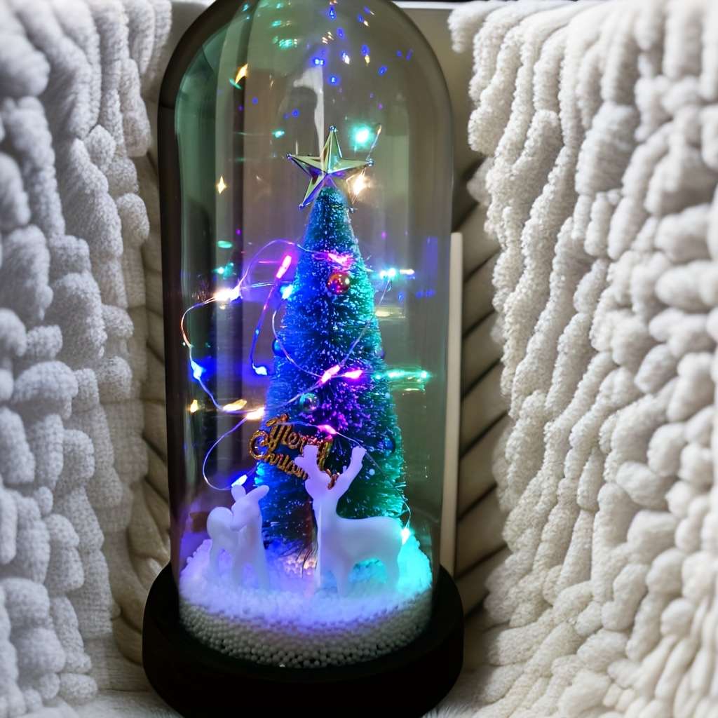 Christmas Lights Holiday Season Tree Orange Deer