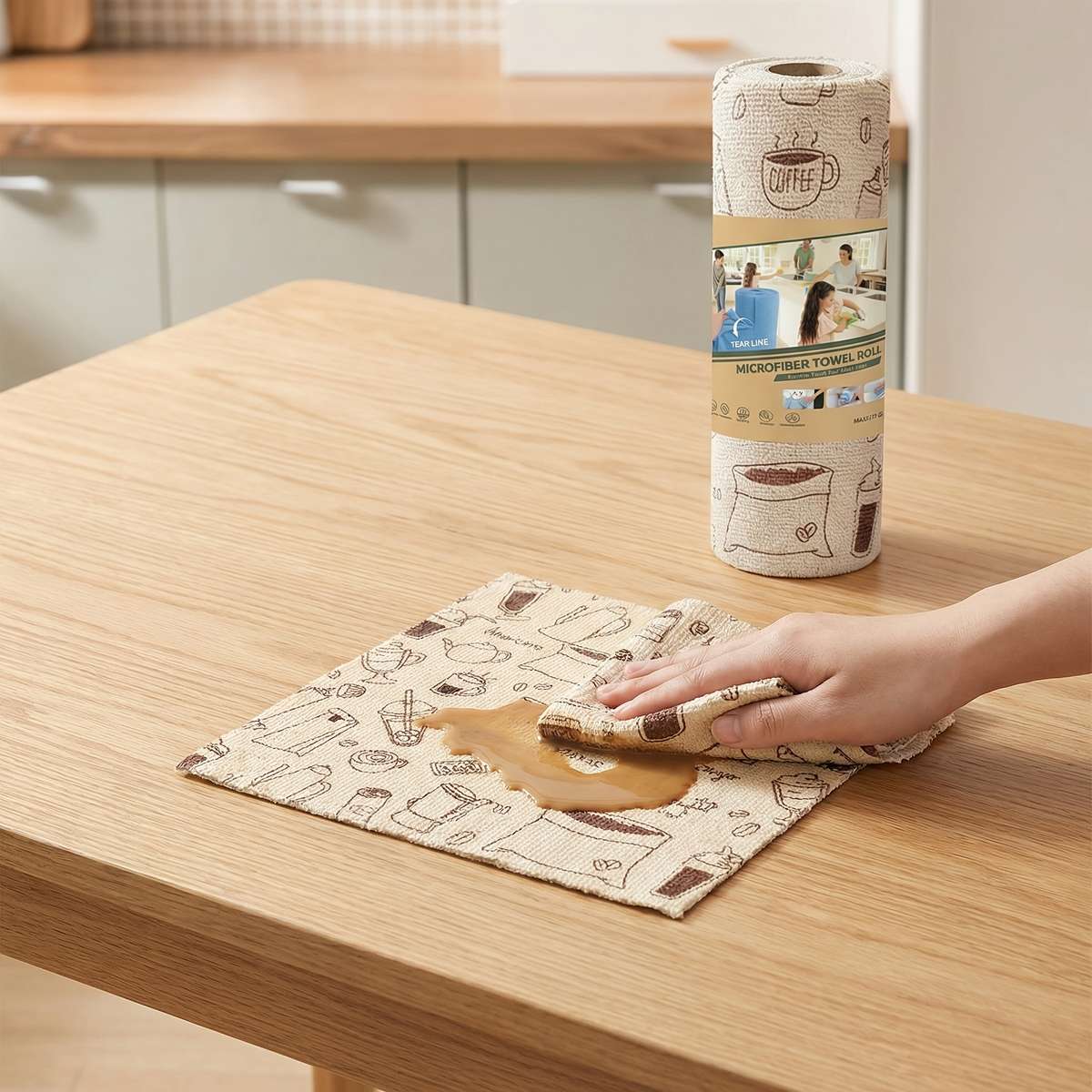 Rag Style New Coffee Pattern 1 Roll20 Pcs