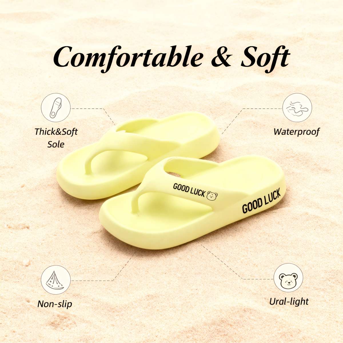 Ladies Summer Flip Flops White Uk 3.5-4