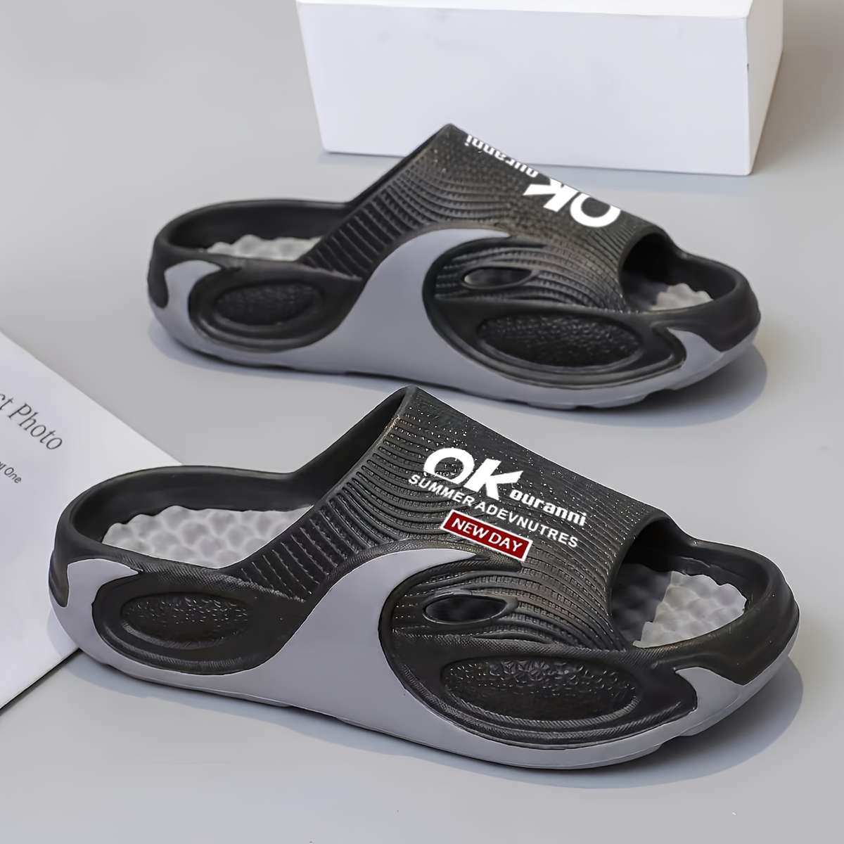 Sandals Color Black Gray Size Uk 9.5 10