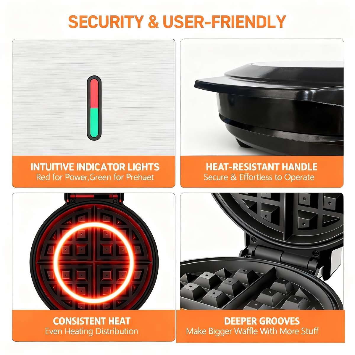 Condere All In One Belgian Waffle Maker Non Stick Omelet
