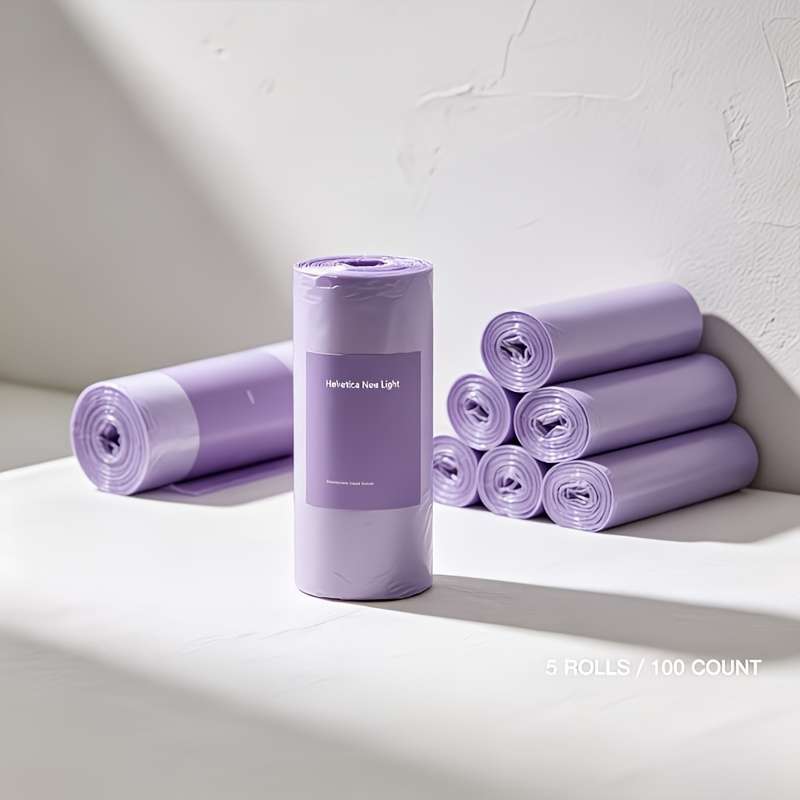 Trash Bag5 Rolls Of 100 Purple Pieces