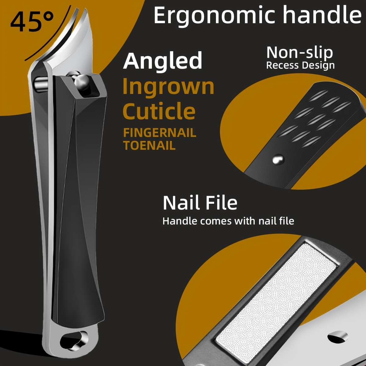 1-Pack Nail Clippers Bevel Curved Blade Toenail Clippers