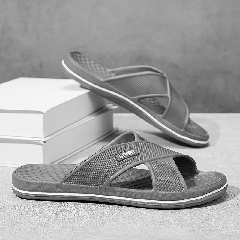 Men Slippers Summer Style Grey Size Uk 7