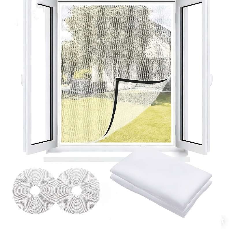 Mosquito Screens For Doors And Windows 2 White Mesh Screens  2 White Adhesive