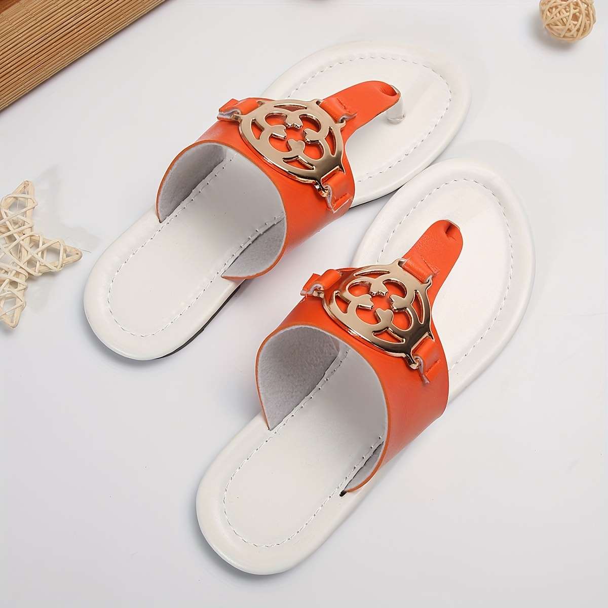 Ladies Summer Flip Flops White Uk 4