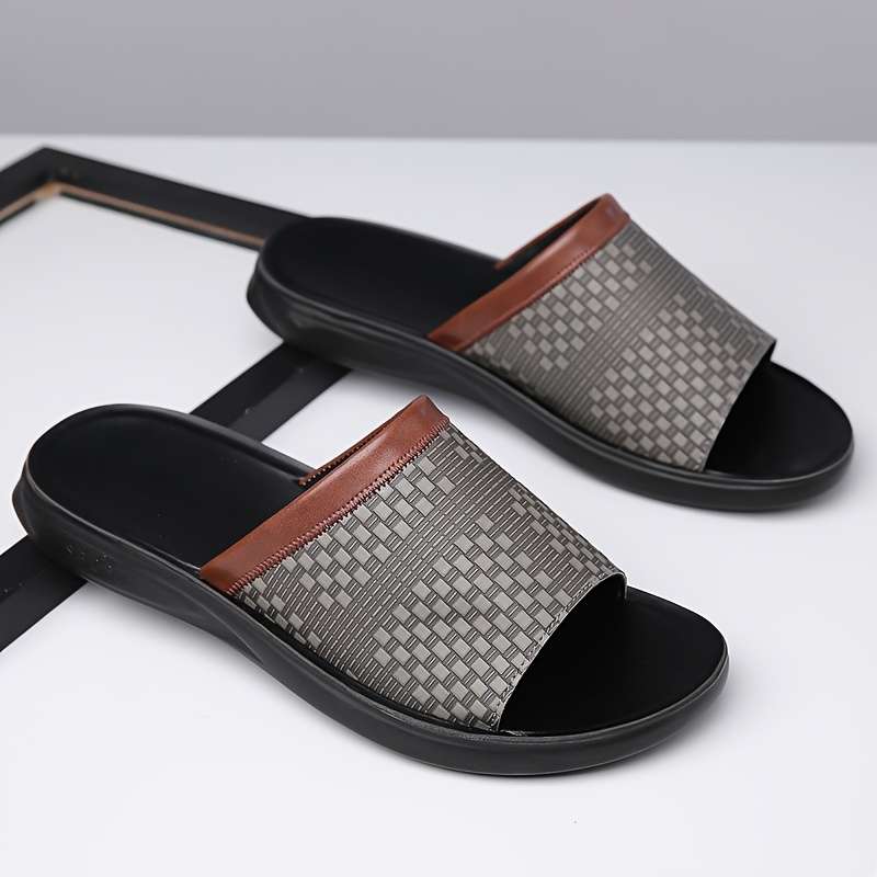 Men Slippers Summer Style Grey Size Uk 7