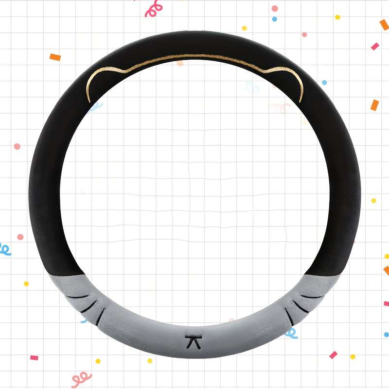 Car Steering Wheel Cover White Model D Type