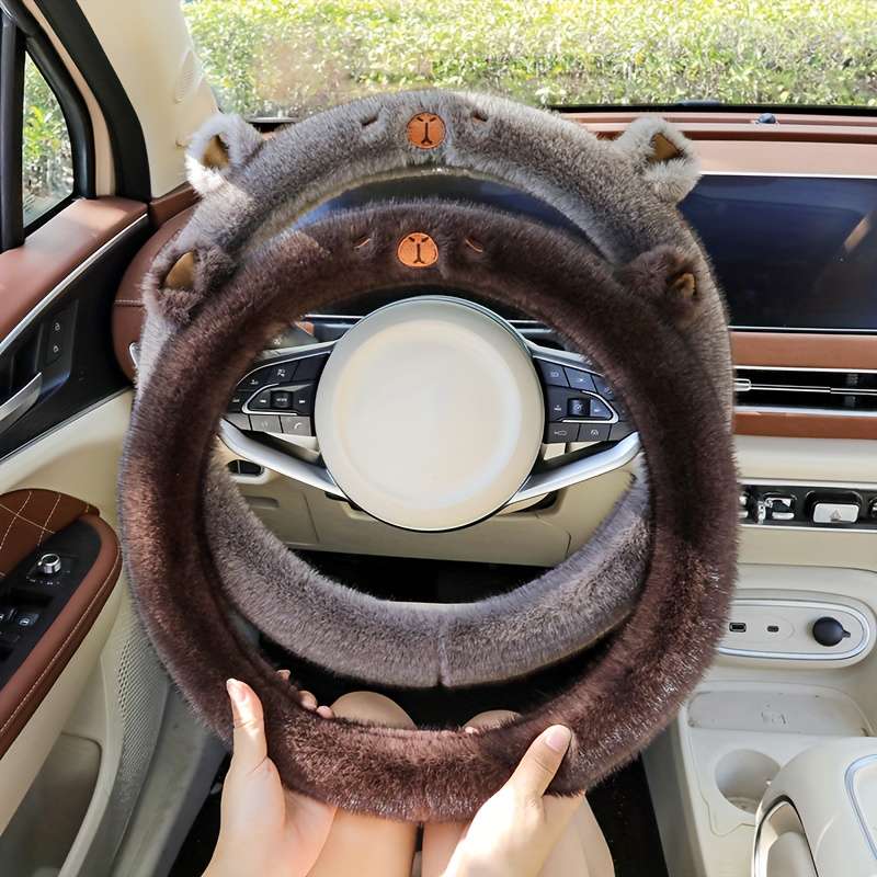 Car Steering Wheel Cover Brown Model D Type