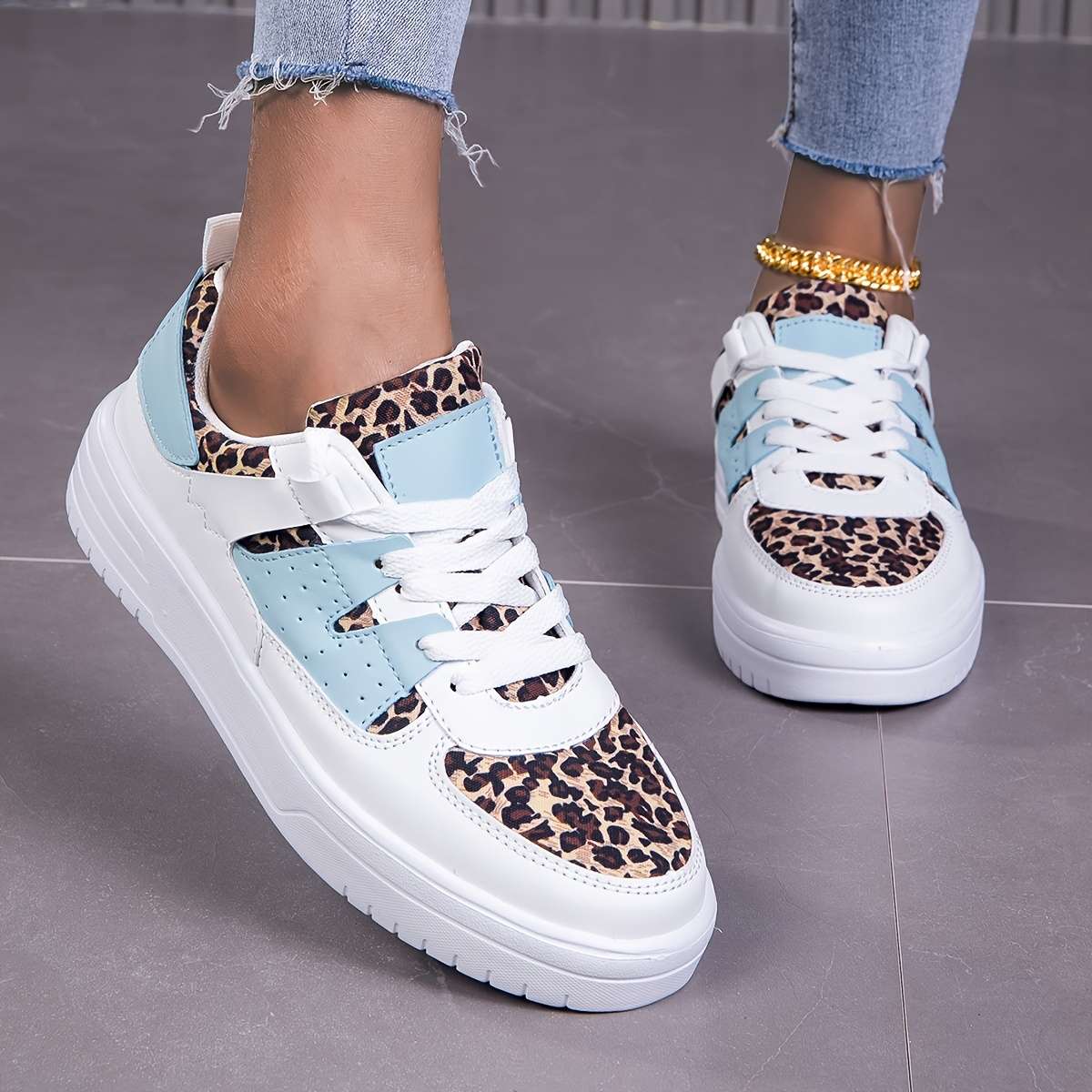 Sneakers Color Pink Leopard Sizeuk 7.5