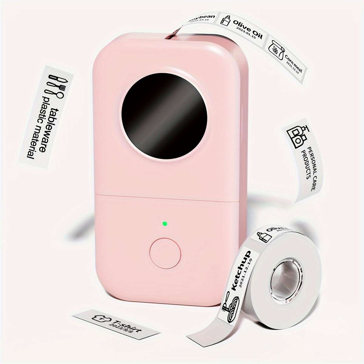 Printer Color Pink  2 Rolls Of Labels