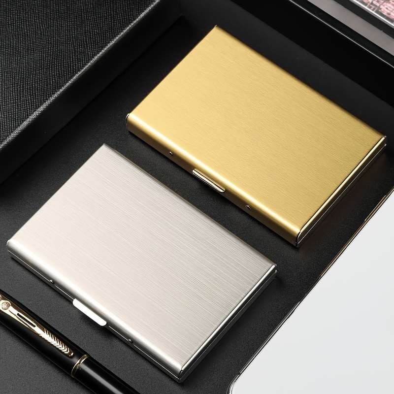 A Card Holder Wallet Made Of Thin Aluminum With A Minimalist Design Suitable