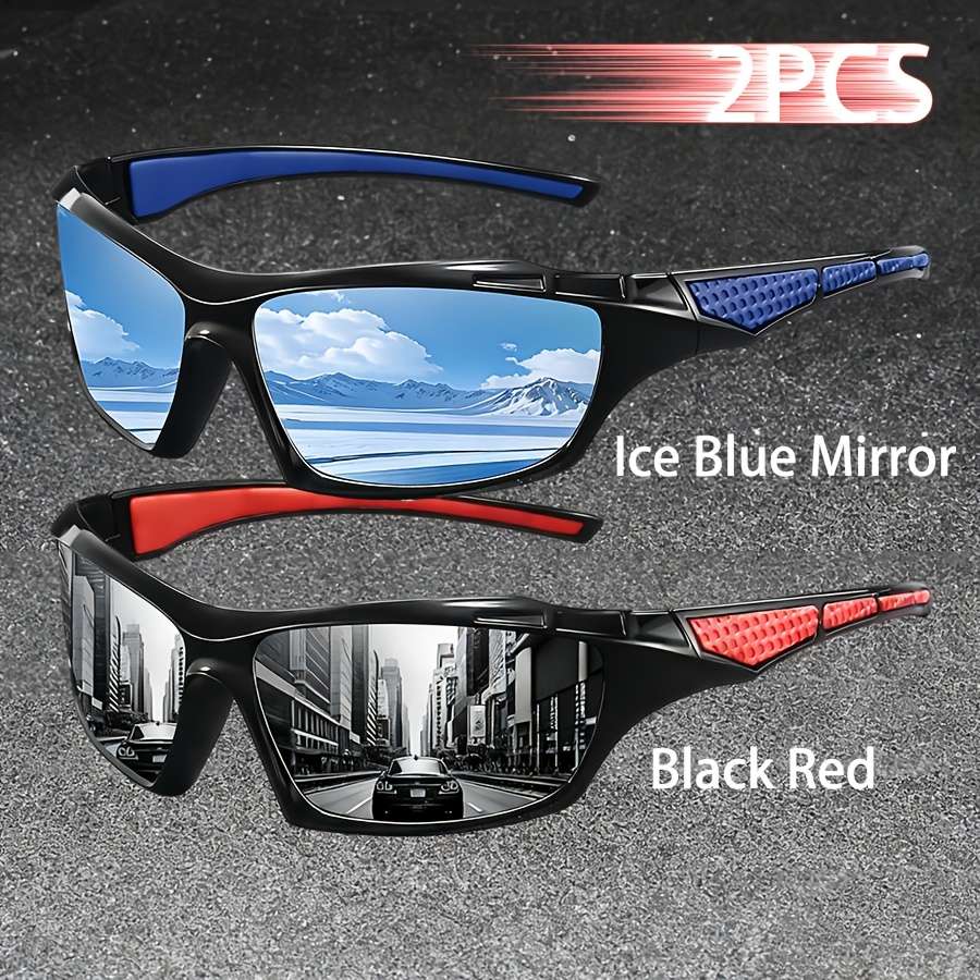 Cycling Glasses Color 2Pcs*Blackred