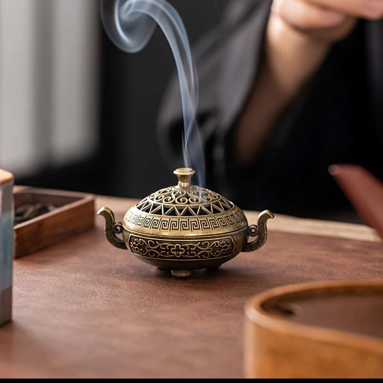 Incense Burner Model  Bronze Aromatherapy Stove With Two