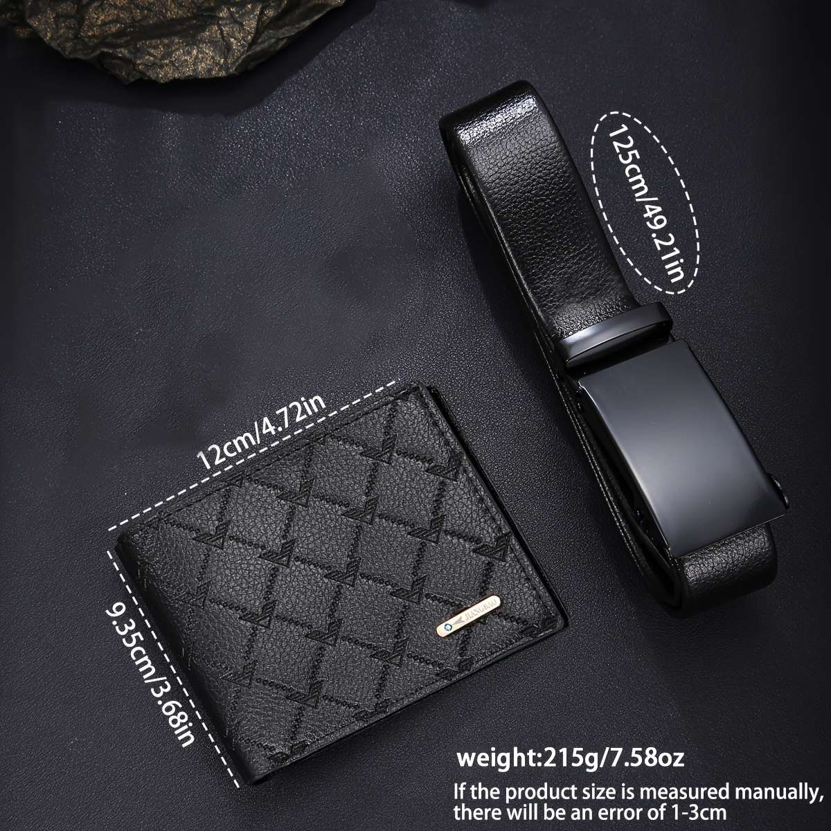 3Pcs Men Watch Wallet Belt Set Luxury Matching With Watch Cash