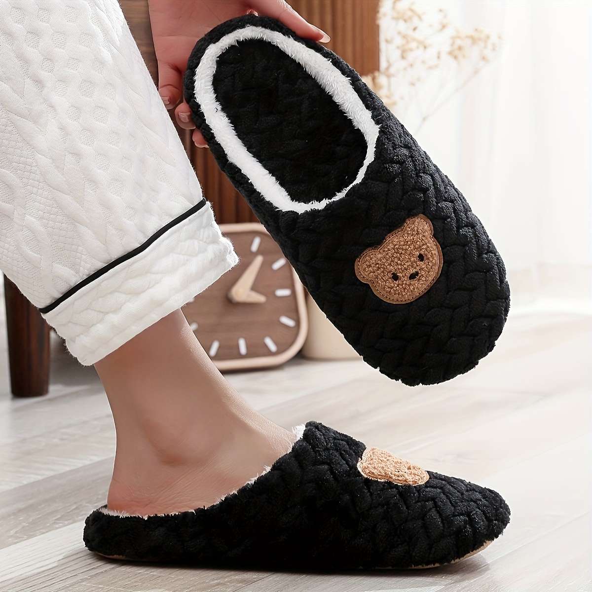 Cotton Slippers Color Grey Sizeuk 6.5-7