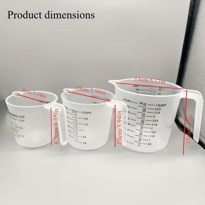 Measuring Cup Quantity 3Pcs 250Ml500Ml1000Ml