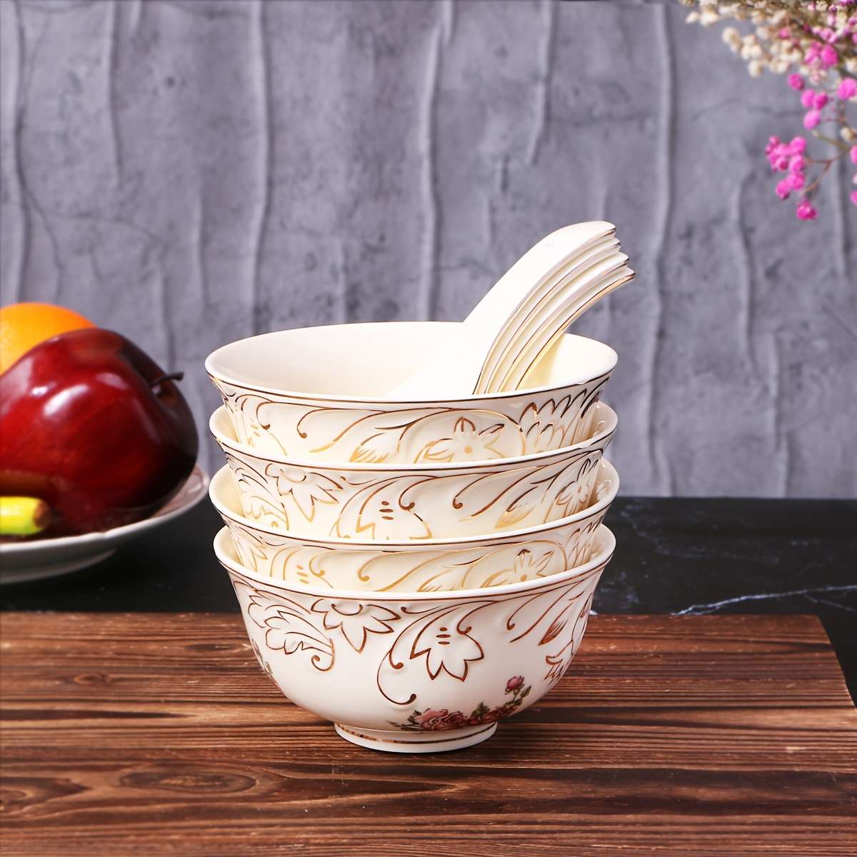 Bowl Color Roseb Quantity2 Bowls  2 Spoons