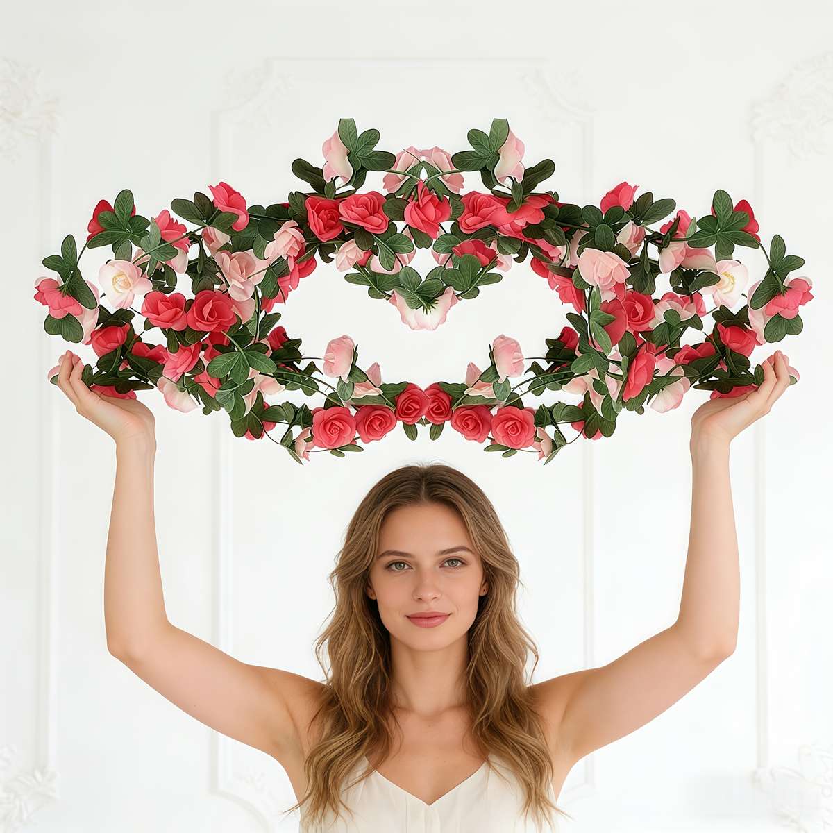 Simulated Flower Style 2 Pieces  70 Springcolored Rose Vines