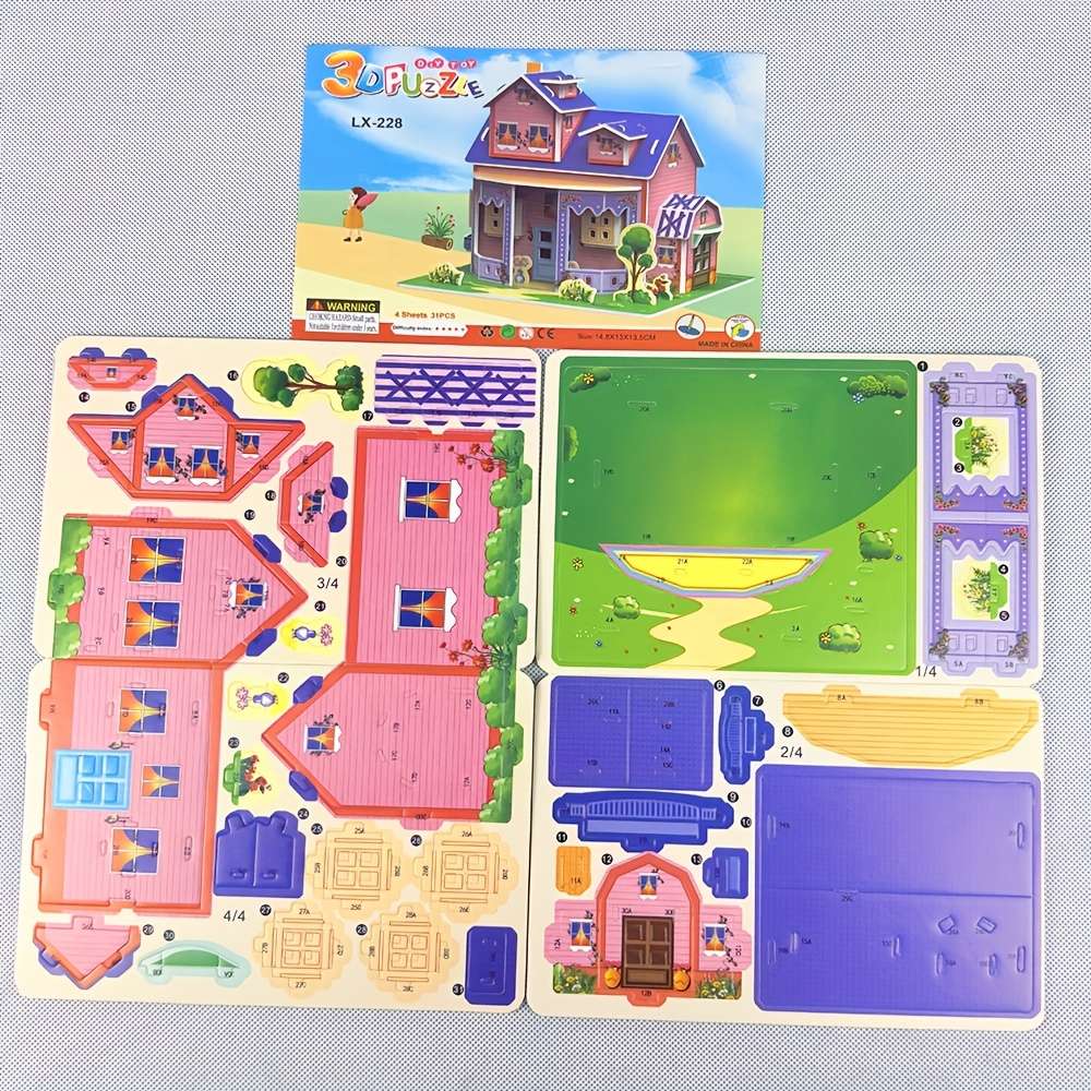 3D House Puzzle Model Model Ulx228 Sizel
