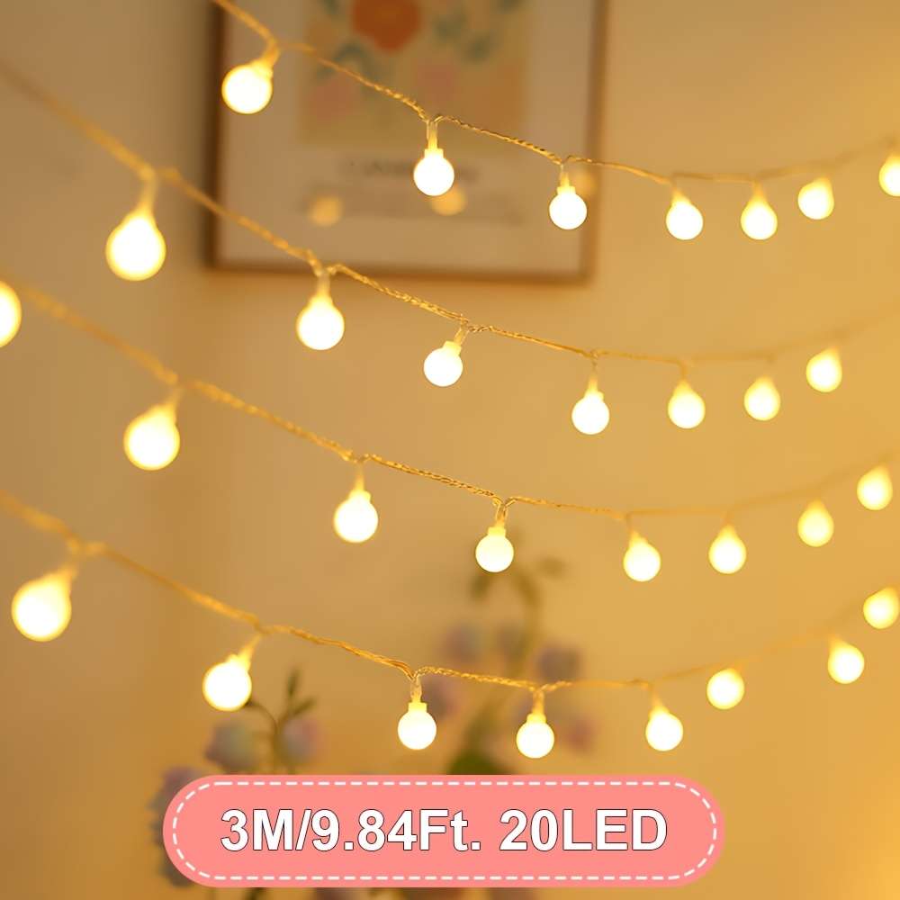 10 Led Small Ball String Lights 3M White