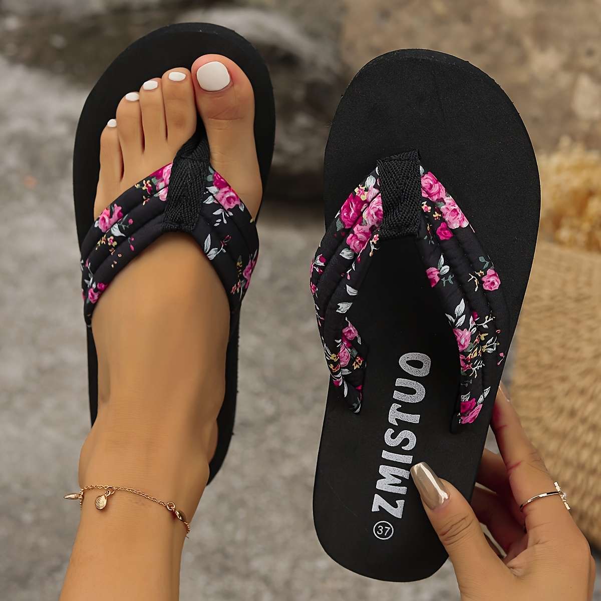 Ladies Summer Flip Flops Black Uk 7