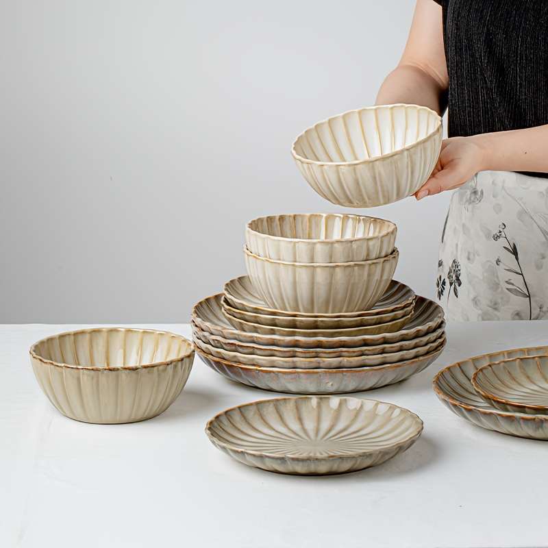 Bowl Color Fragrance Chrysanthemum Yellow12Piece Set