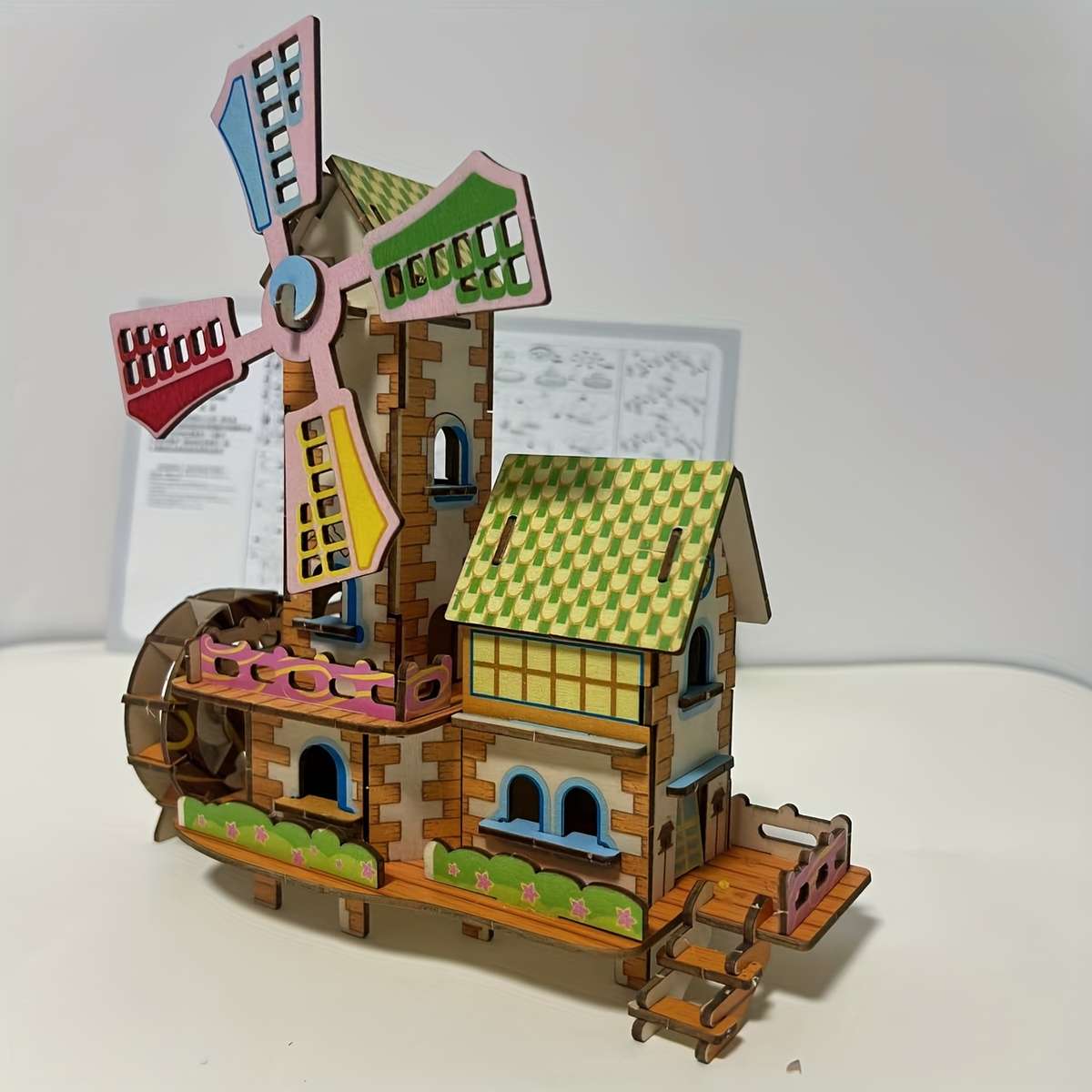 Building Toy Architectural Model Toy Set Color Colorless  Can Be Colored By Oneself