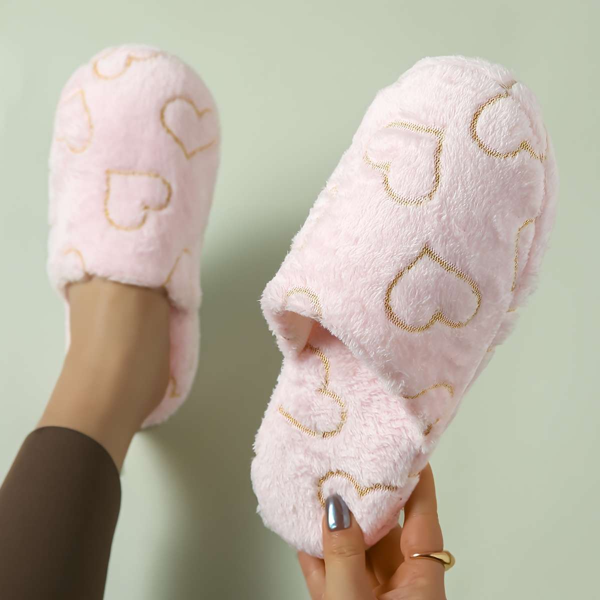 Cotton Slippers Color Grey Sizeuk 7.5-8