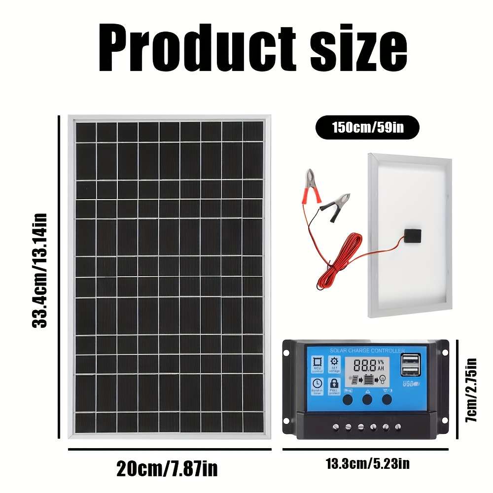 Solar Panel 2Pcs Solar Panel Add 2Pcs 100A Controller