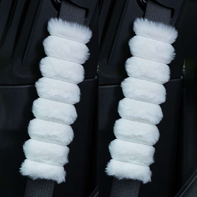 Car Seat Belt Covers White B Model 2Pcs