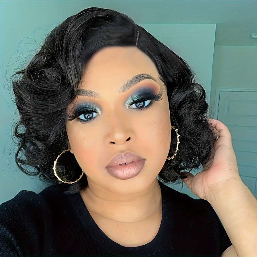 Black Womens Wigs Hair Length 20.32Cm