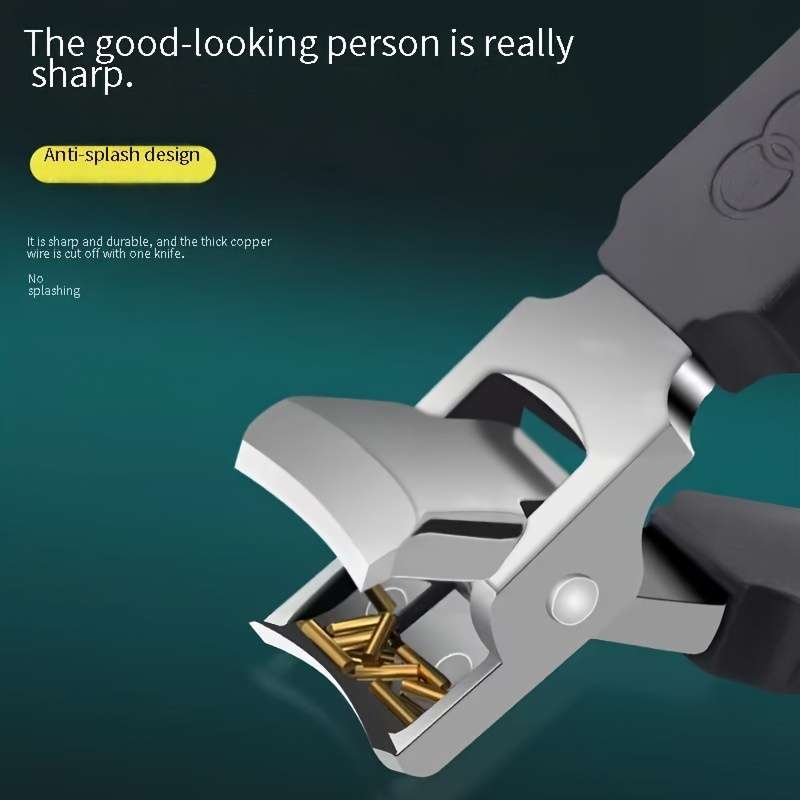 1pc Heavy-Duty Nail Clippers 12mm Opening Splash-Proof Thick Nail Trimmers Durable Die-Cast