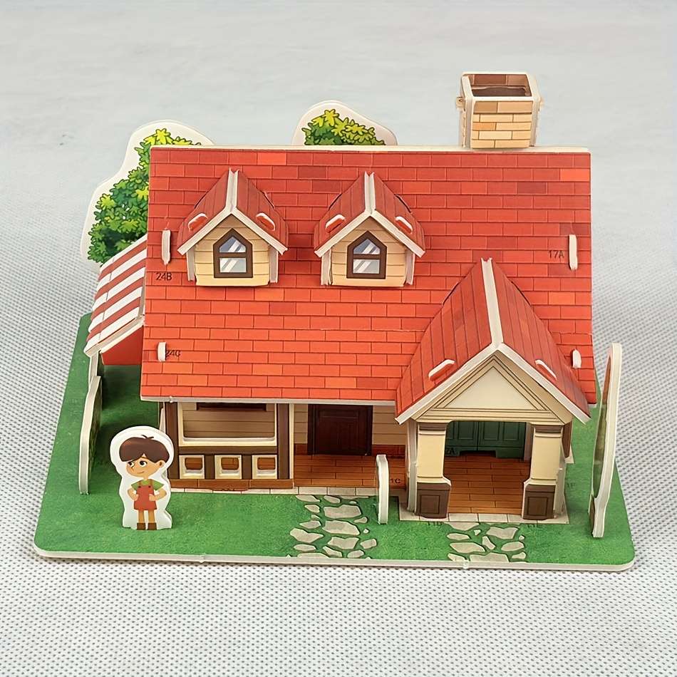 3D House Puzzle Model Model Ulx233 Sizel