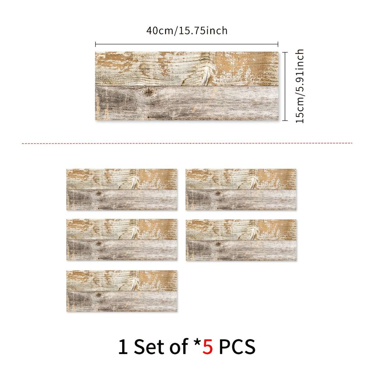 Self Adhesive Floor Stickers 40X15Cmx5Pcs