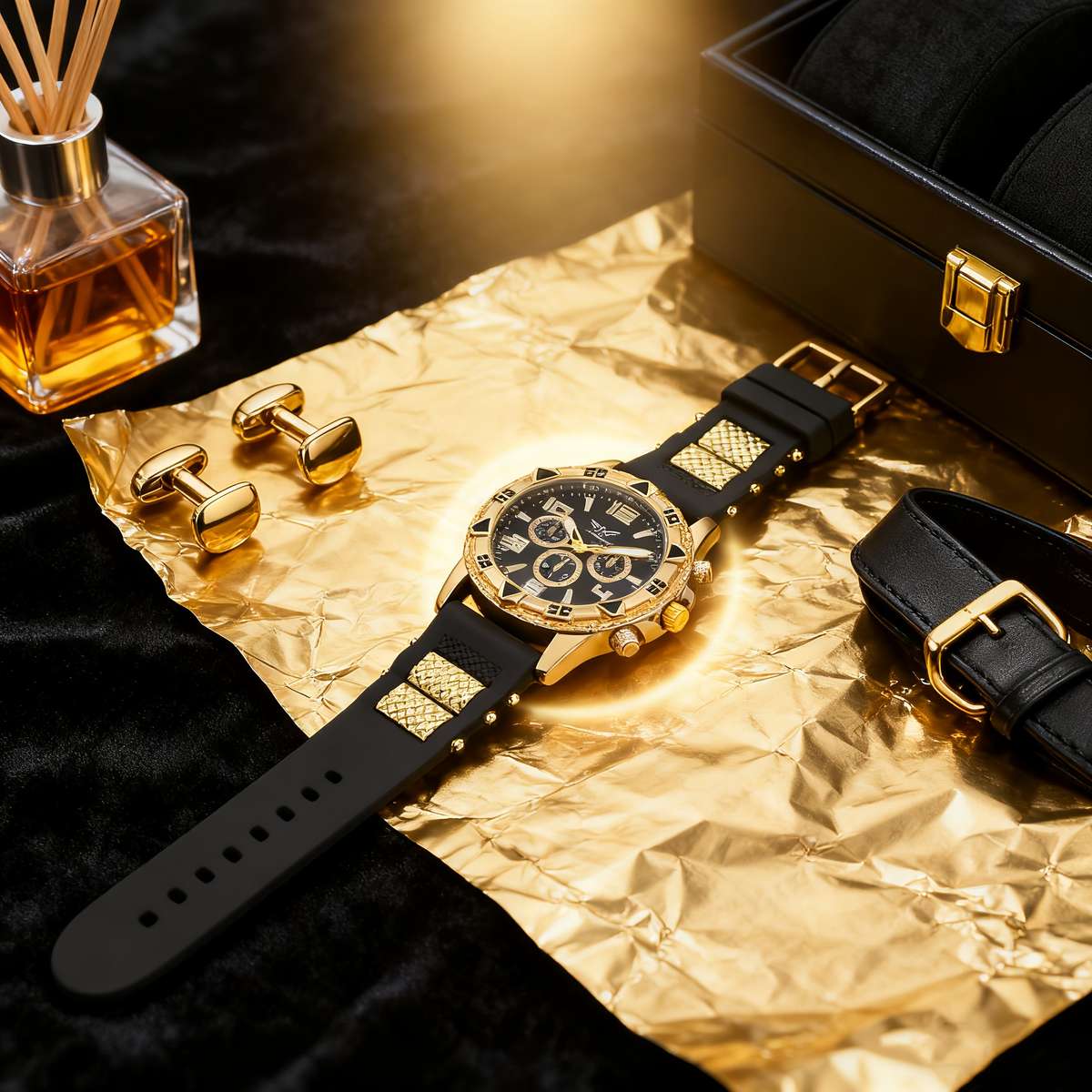 7Pcs Men Luxury Watch Multi Gift Suite Business Style Presentation With