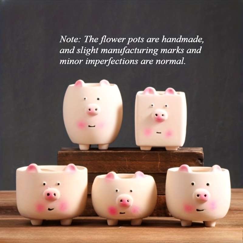 Flowerpot  5Pcscolor Cute Pig