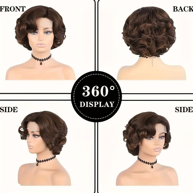Black Womens Wigs Hair Length 20.32Cm