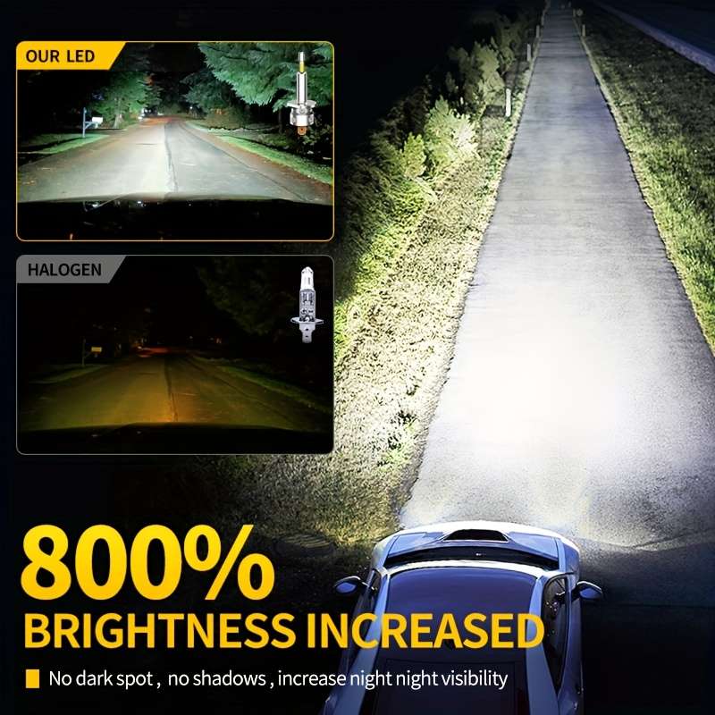 Car Lights Color 2Pcs H1 White