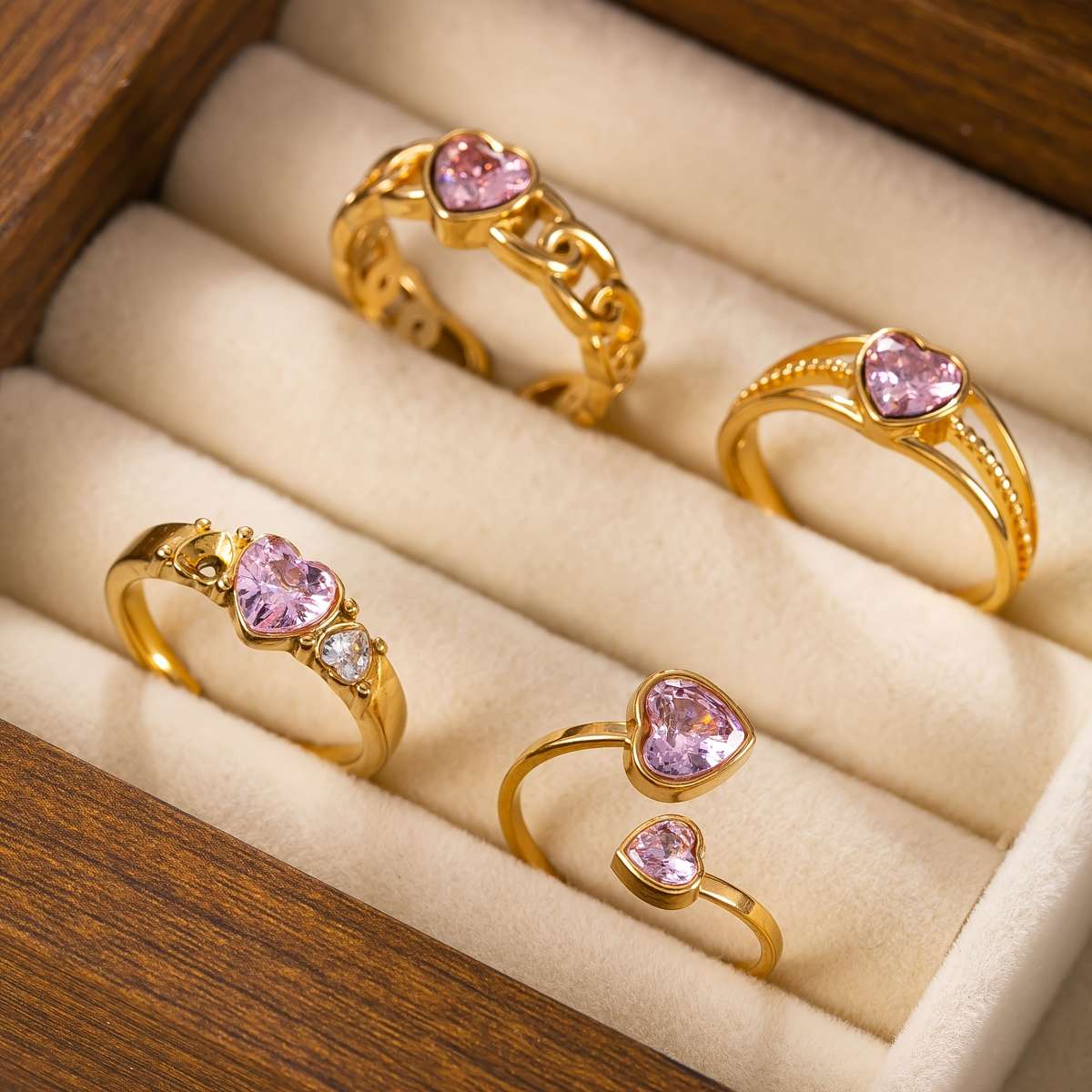 Vintage Fashion Adjustable Stackable Ring Color Piece Set