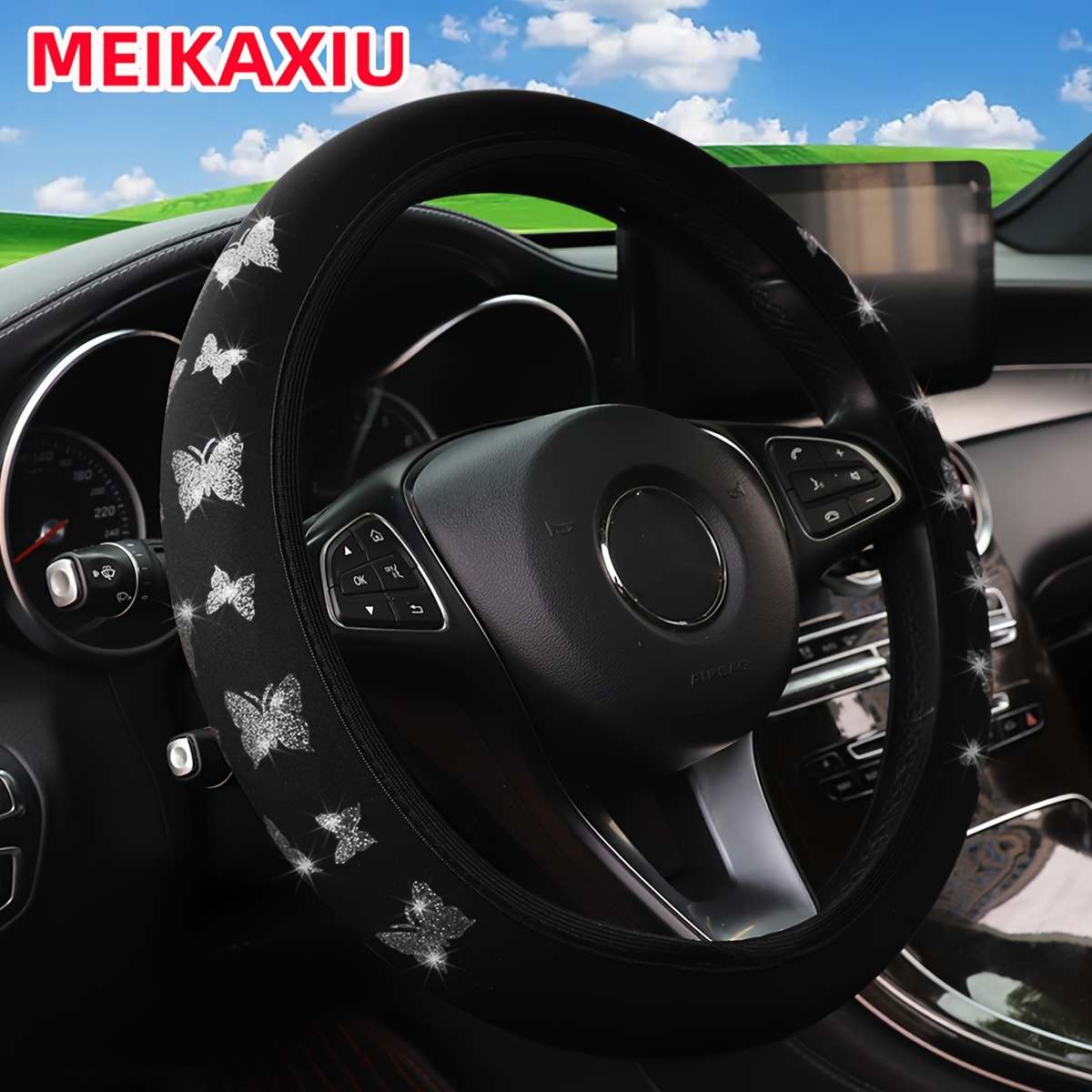 Car Steering Wheel Cover Silvery