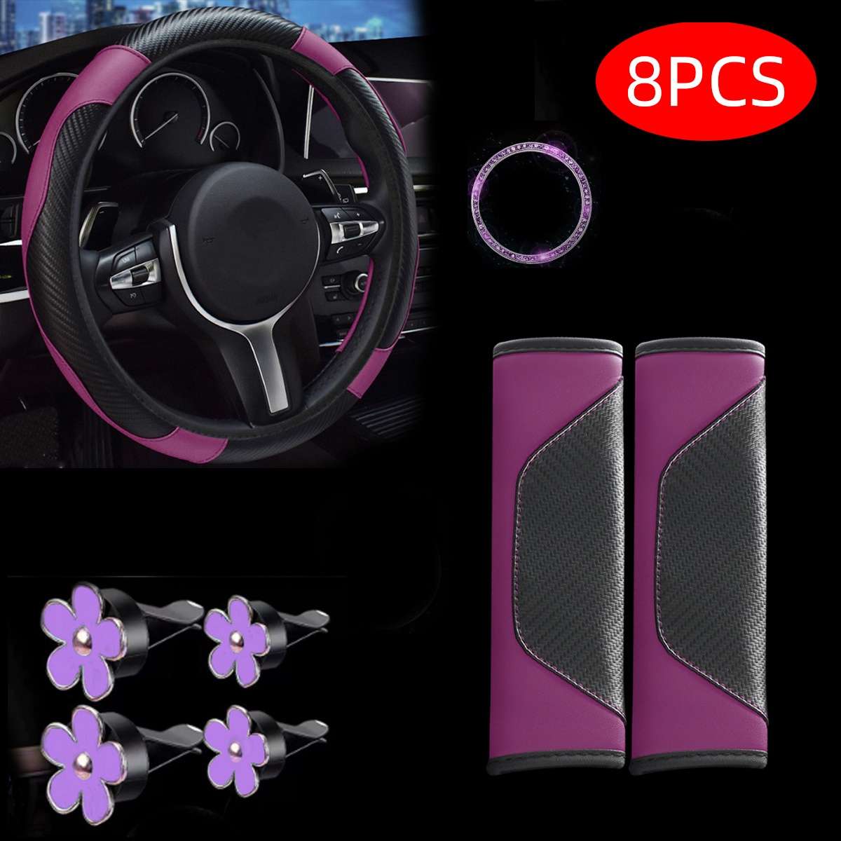 Car Steering Wheel Cover Purple